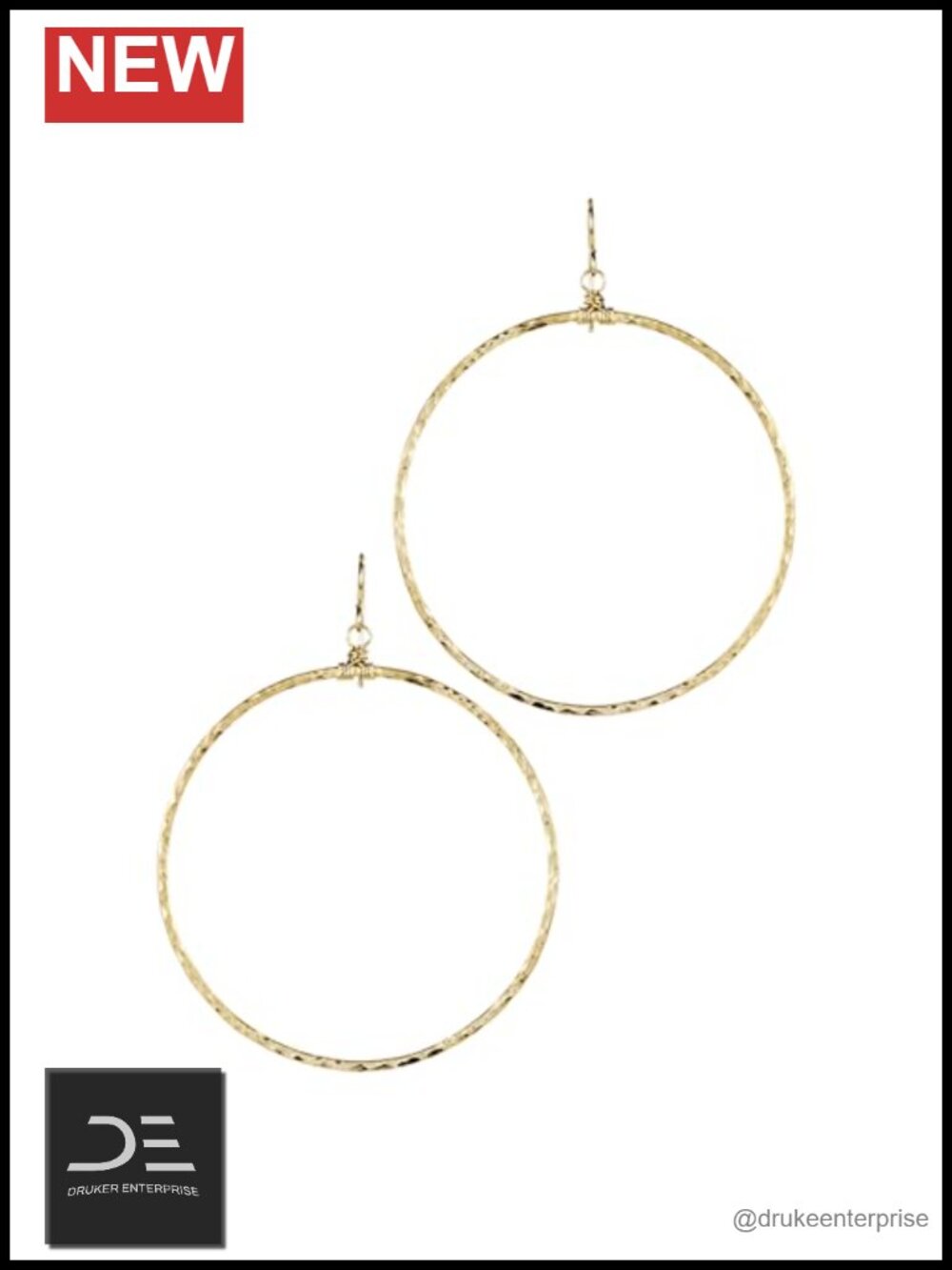 Gold PVD Coated Boho Hoop Earrings Women's Hypoallergenic Waterproof
